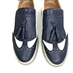 Geox Shoes Myluse Leather Loafer Navy White Kelsie Tassel Spectators Wing Tip